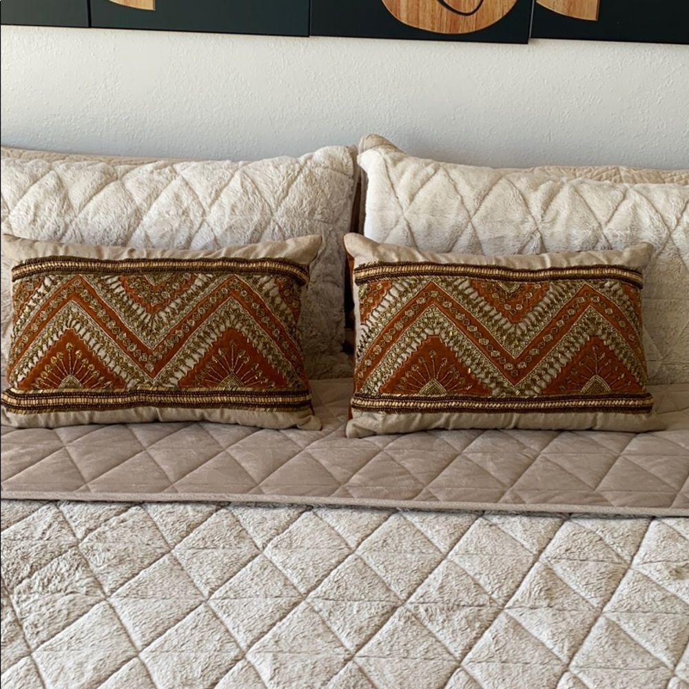 Beaded terra-cotta pillows!!